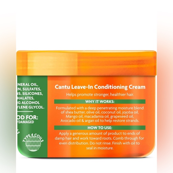 CANTU FOR NATURAL LEAVE IN CONDITIONING CREAM 12oz - Picture 2 of 2